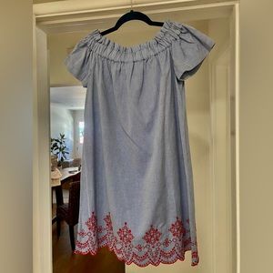 Vineyard Vines off the shoulder embroidered dress